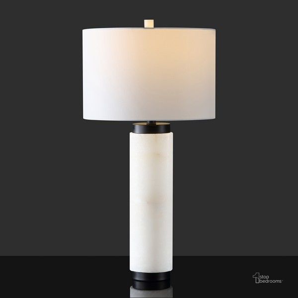 The appearance of Sydni Alabaster Pillar Table Lamp In White designed by Safavieh Couture in the transitional interior design. This white piece of furniture  was selected by 1StopBedrooms from Sydni Collection to add a touch of cosiness and style into your home. Sku: CTL1029A. Material: Metal. Product Type: Table Lamp. Image1