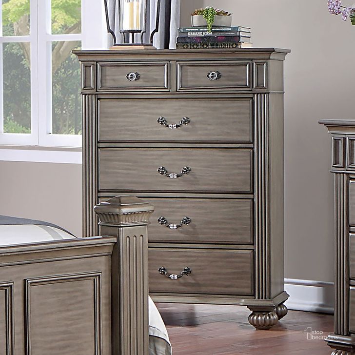 The appearance of Syracuse Chest In Gray designed by Furniture of America in the traditional interior design. This gray piece of furniture  was selected by 1StopBedrooms from Syracuse Collection to add a touch of cosiness and style into your home. Sku: CM7129GY-C. Material: Wood. Product Type: Chest. Image1