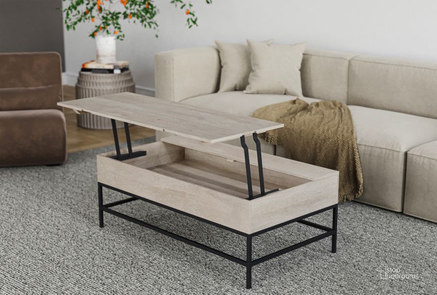 The appearance of T1105-01 White Lift Top Coffee Table In Wood designed by Galaxy Home Furnishings in the modern / contemporary interior design. This wood piece of furniture  was selected by 1StopBedrooms from T1105 Collection to add a touch of cosiness and style into your home. Sku: 601955553162. Material: Wood. Product Type: Coffee Table. Image1