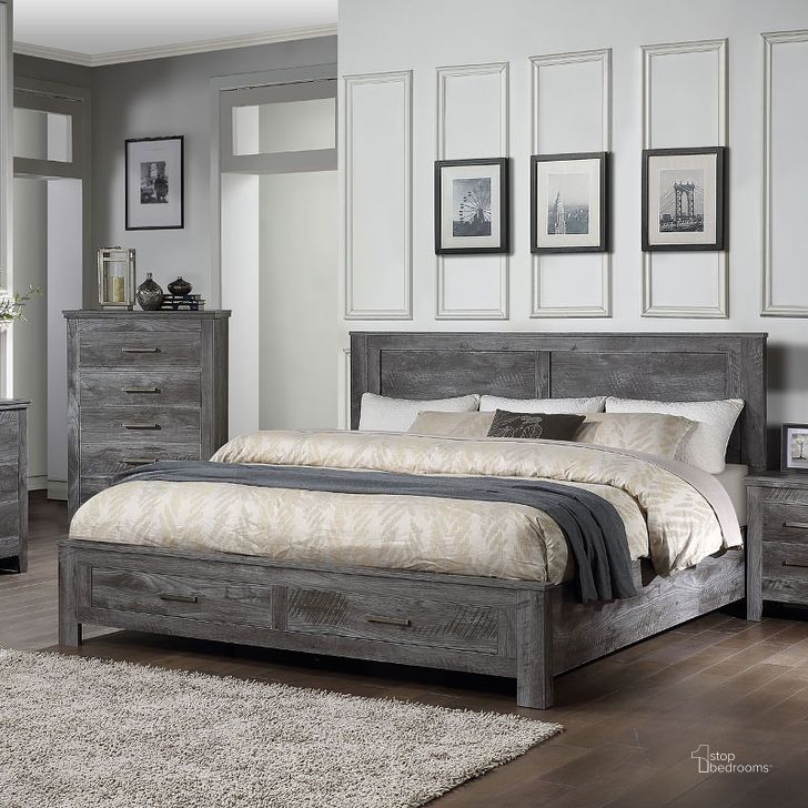 The appearance of Tal Rustic Oak Queen Storage Bed designed by Leisure Living in the rustic / southwestern interior design. This rustic oak piece of furniture  was selected by 1StopBedrooms from Tal Collection to add a touch of cosiness and style into your home. Sku: 27330Q-HB;27331Q-FB;27332Q-R. Bed Type: Storage Bed. Material: Wood. Product Type: Storage Bed. Bed Size: Queen. Image1