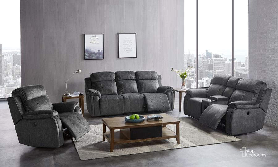 The appearance of Tango Shadow Dual Power Reclining Living Room Set With Power Footrest designed by New Classic in the modern / contemporary interior design. This gray piece of furniture  was selected by 1StopBedrooms from Tango Collection to add a touch of cosiness and style into your home. Sku: U396-30P1-SHW;U396-25P1-SHW. Material: Wood. Product Type: Living Room Set. Image1
