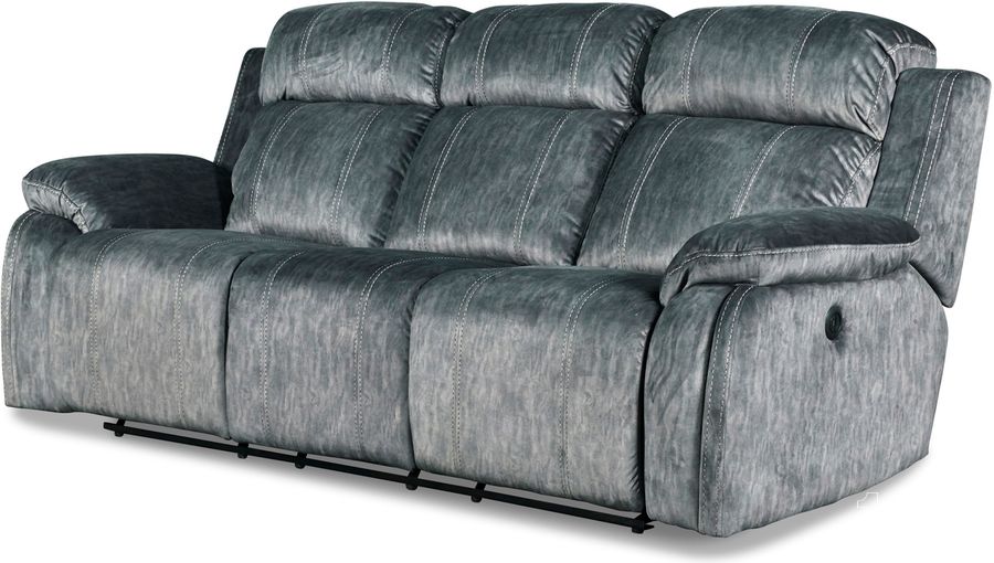 The appearance of Tango Shadow Dual Power Reclining Sofa With Power Footrest designed by New Classic in the modern / contemporary interior design. This gray piece of furniture  was selected by 1StopBedrooms from Tango Collection to add a touch of cosiness and style into your home. Sku: U396-30P1-SHW. Material: Wood. Product Type: Reclining Sofa. Image1