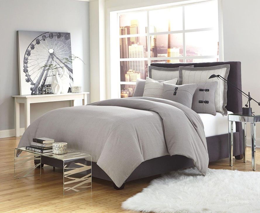 The appearance of Tanoa Gray Queen Bedding and Comforter Set designed by Versailles Home in the modern / contemporary interior design. This gray piece of furniture  was selected by 1StopBedrooms from Tanoa Collection to add a touch of cosiness and style into your home. Sku: BCS-QD07-FUSON-GRY. Material: Fabric. Bed Size: Queen. Product Type: Duvet Set.