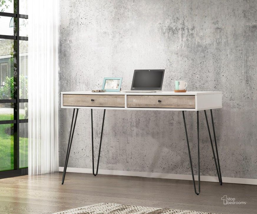 The appearance of Taupe Oak 2 Drawer Desk designed by Bernards in the modern / contemporary interior design. This taupe piece of furniture  was selected by 1StopBedrooms from Taupe Collection to add a touch of cosiness and style into your home. Sku: 403-715. Product Type: Desk. Material: Melamine.