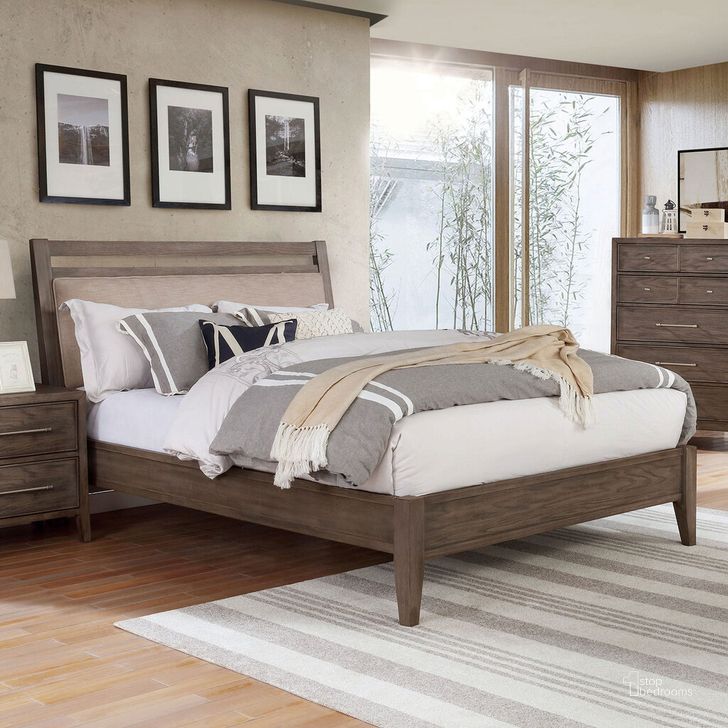 The appearance of Tawana California King Bed In Warm Gray and Beige designed by Furniture of America in the transitional interior design. This gray and beige piece of furniture  was selected by 1StopBedrooms from Tawana Collection to add a touch of cosiness and style into your home. Sku: FOA7918K-HB;FOA7918K-FB;FOA7918CK-R. Bed Type: Panel Bed. Material: Wood. Product Type: Panel Bed. Bed Size: California King. Image1