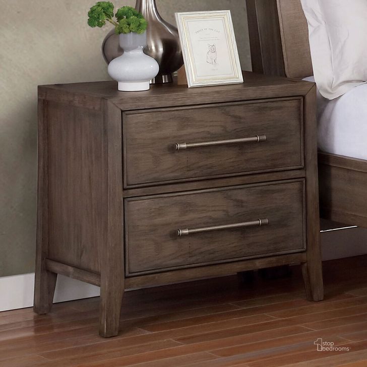 The appearance of Tawana Night Stand With Usb Plug In Warm Gray designed by Furniture of America in the transitional interior design. This warm gray piece of furniture  was selected by 1StopBedrooms from Tawana Collection to add a touch of cosiness and style into your home. Sku: FOA7918N. Material: Wood. Product Type: Nightstand.
