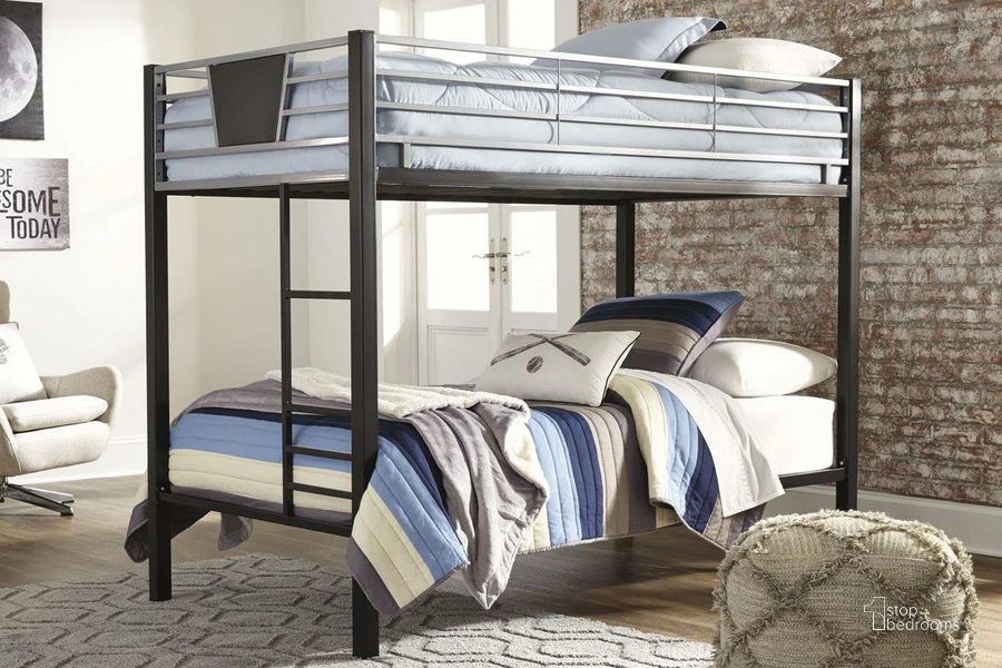 The appearance of Tellamore Black and Gray Twin Bunk Bed designed by Luxe Linea in the modern / contemporary interior design. This black and gray piece of furniture  was selected by 1StopBedrooms from Tellamore Collection to add a touch of cosiness and style into your home. Sku: B106-59. Bed Type: Bunk Bed. Material: Metal. Product Type: Bunk Bed. Bed Size: Twin Over Twin. Image1