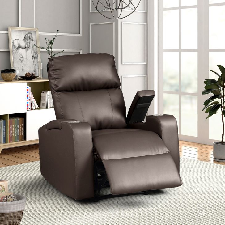 The appearance of Terry Modern Power Recliner Chair In Espresso designed by AC Pacific in the modern / contemporary interior design. This espresso piece of furniture  was selected by 1StopBedrooms from  to add a touch of cosiness and style into your home. Sku: TERRY-1663-ESPRESSO. Material: Metal. Product Type: Reclining Chair. Image1