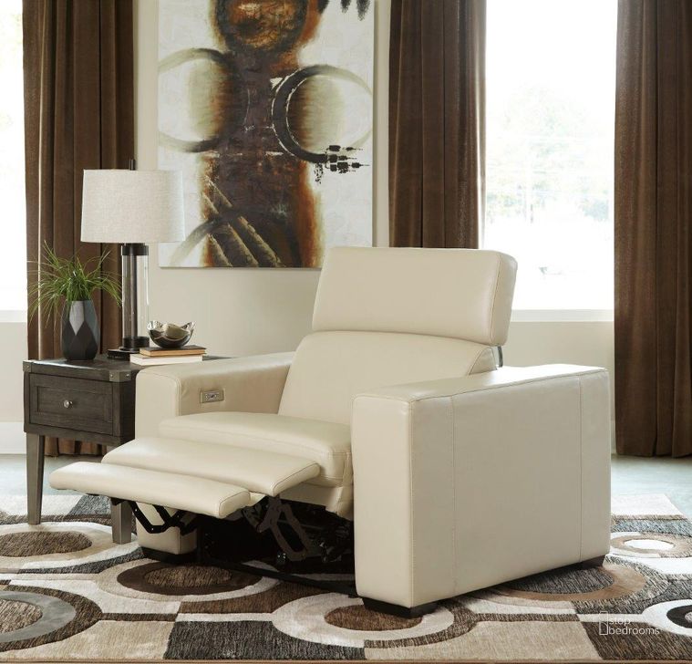 Texline Power Recliner With Adjustable Headrest In Sand by Ashley
