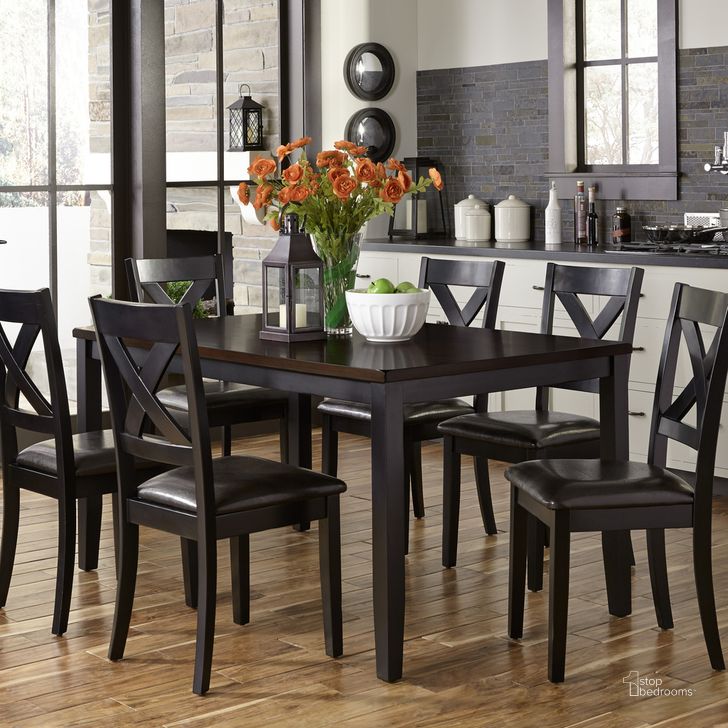 The appearance of Thornton II Black and Brown 7 Piece Rectangular Dining Room Set designed by Liberty in the modern / contemporary interior design. This black piece of furniture  was selected by 1StopBedrooms from Thornton Ii Collection to add a touch of cosiness and style into your home. Sku: 464-CD-7RLS. Material: Wood. Product Type: Dining Room Set. Table Top Shape: Rectangular. Image1