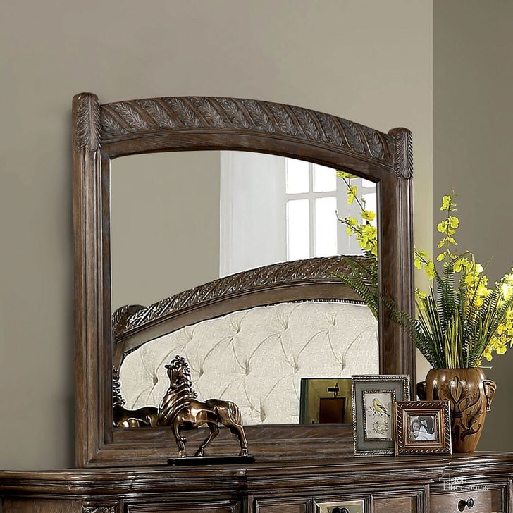 The appearance of Timandra Mirror In Rustic Natural Tone designed by Furniture of America in the transitional interior design. This rustic natural tone piece of furniture  was selected by 1StopBedrooms from Timandra Collection to add a touch of cosiness and style into your home. Sku: CM7145M. Material: Wood. Product Type: Mirror. Image1
