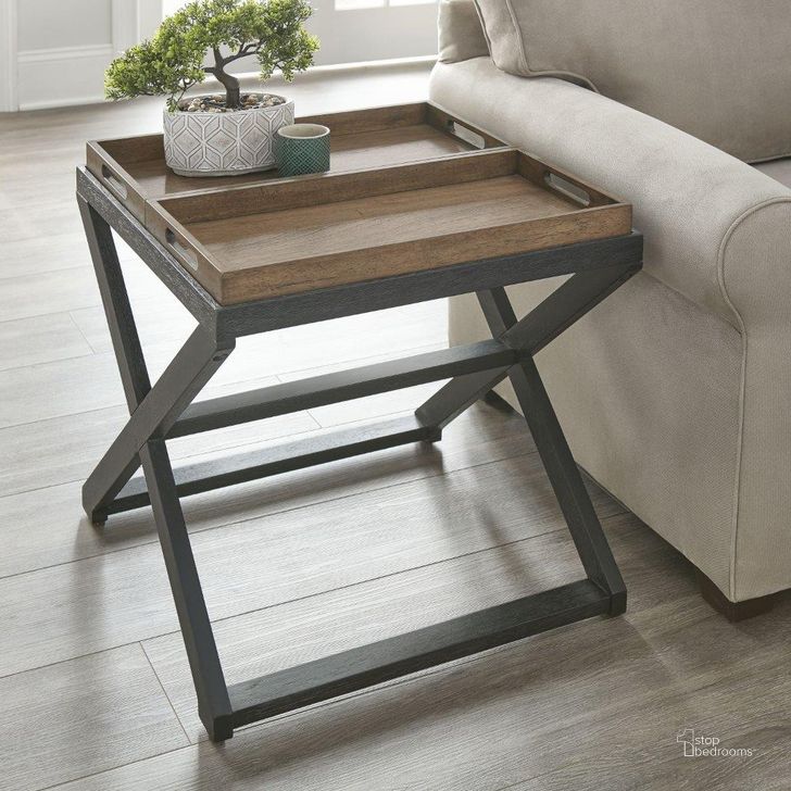 The appearance of Topeka End Table designed by Steve Silver in the transitional interior design. This brown piece of furniture  was selected by 1StopBedrooms from Topeka Collection to add a touch of cosiness and style into your home. Sku: TP100E. Product Type: End Table. Material: Rubberwood. Image1