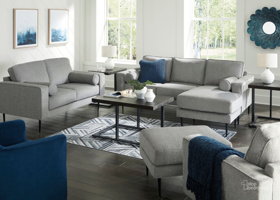 The appearance of Torch River Gray Living Room Set designed by Artisan Elegance in the modern / contemporary interior design. This gray piece of furniture  was selected by 1StopBedrooms from Torch River Collection to add a touch of cosiness and style into your home. Sku: 4110218;4110235. Material: Fabric. Product Type: Living Room Set. Image1