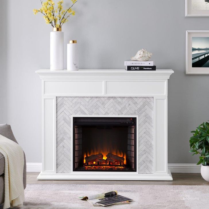 The appearance of Torlington Marble Tiled Fireplace designed by SEI Furniture in the modern / contemporary interior design. This white piece of furniture  was selected by 1StopBedrooms from Torlington Collection to add a touch of cosiness and style into your home. Sku: FE1009359. Material: Wood. Product Type: Fireplace. Image1