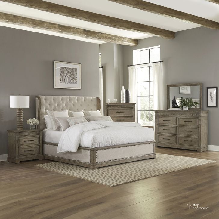 The appearance of Town And Country Queen Shelter Bedroom Set In Medium Brown designed by Liberty in the traditional interior design. This medium brown piece of furniture  was selected by 1StopBedrooms from Town And Country Collection to add a touch of cosiness and style into your home. Sku: 711-BR14FU;711-BR23HU;711-BR91;711-BR61. Bed Type: Panel Bed. Product Type: Panel Bed. Bed Size: Queen. Material: Rubberwood. Image1