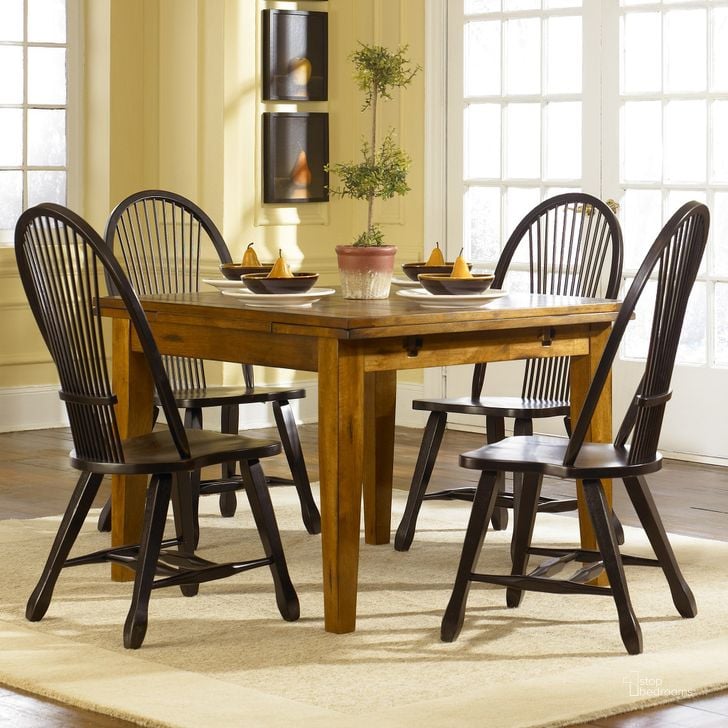 The appearance of Treasures Oak Retractable Dining Room Set designed by Liberty in the traditional interior design. This brown piece of furniture  was selected by 1StopBedrooms from Treasures Collection to add a touch of cosiness and style into your home. Sku: 17-T3868;17-C4032. Material: Wood. Product Type: Dining Room Set. Table Top Shape: Rectangular. Image1
