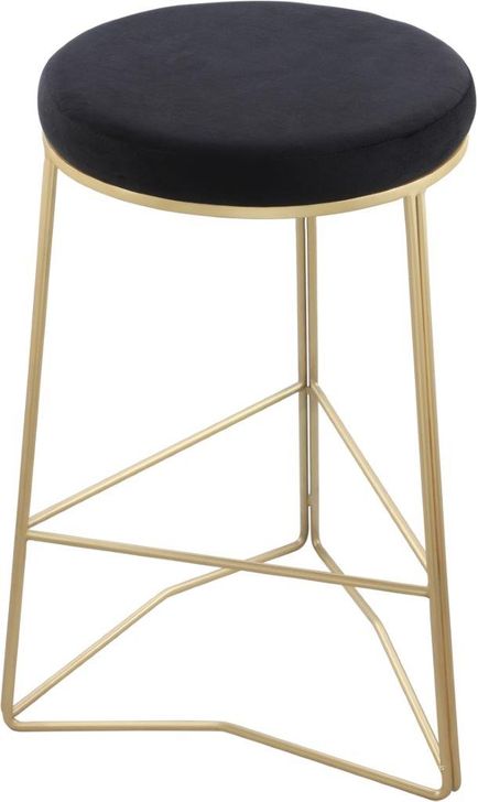 The appearance of Tres Black Velvet Counter Stool designed by Meridian in the modern / contemporary interior design. This black velvet piece of furniture  was selected by 1StopBedrooms from Tres Collection to add a touch of cosiness and style into your home. Sku: 942Black-C. Product Type: Counter Height Chair. Material: Velvet. Image1