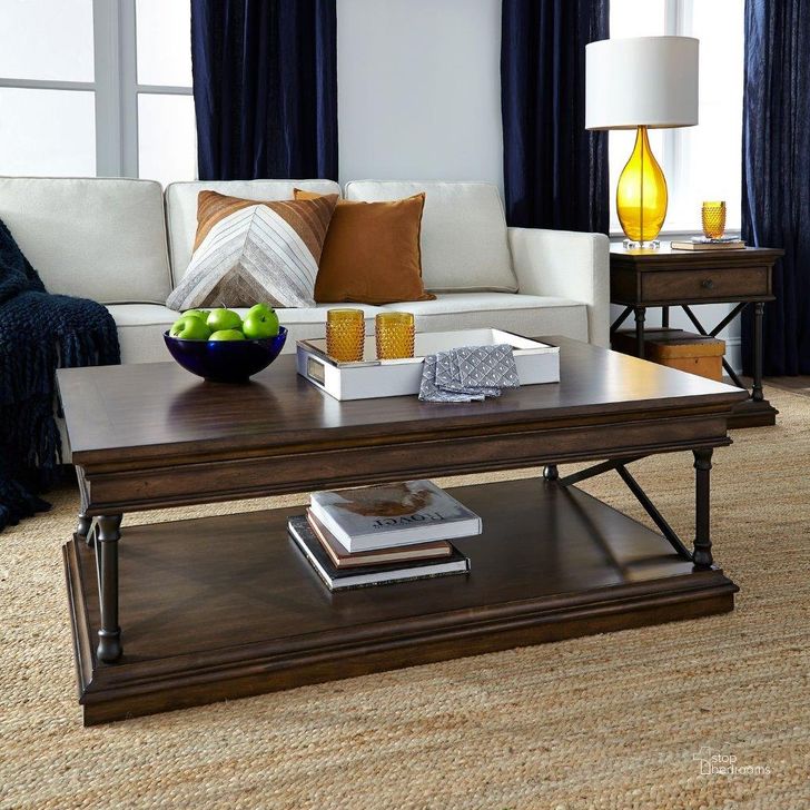 The appearance of Tribeca Brown Occasional Table Set designed by Liberty in the transitional interior design. This brown piece of furniture  was selected by 1StopBedrooms from Tribeca Collection to add a touch of cosiness and style into your home. Sku: 315-OT1010;315-OT1020;315-OT1021. Product Type: Occasional Table Set. Material: Poplar. Image1