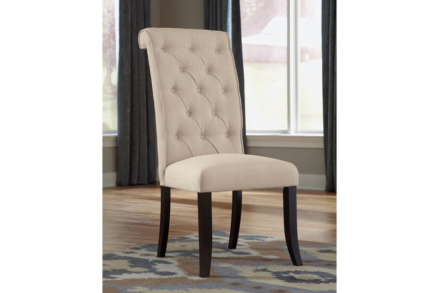 The appearance of Tripton Dining Upholstered Side Chair Set of 2 designed by Signature Design by Ashley in the transitional interior design. This linen piece of furniture  was selected by 1StopBedrooms from Tripton Collection to add a touch of cosiness and style into your home. Sku: D530-01. Material: Fabric. Product Type: Side Chair. Image1