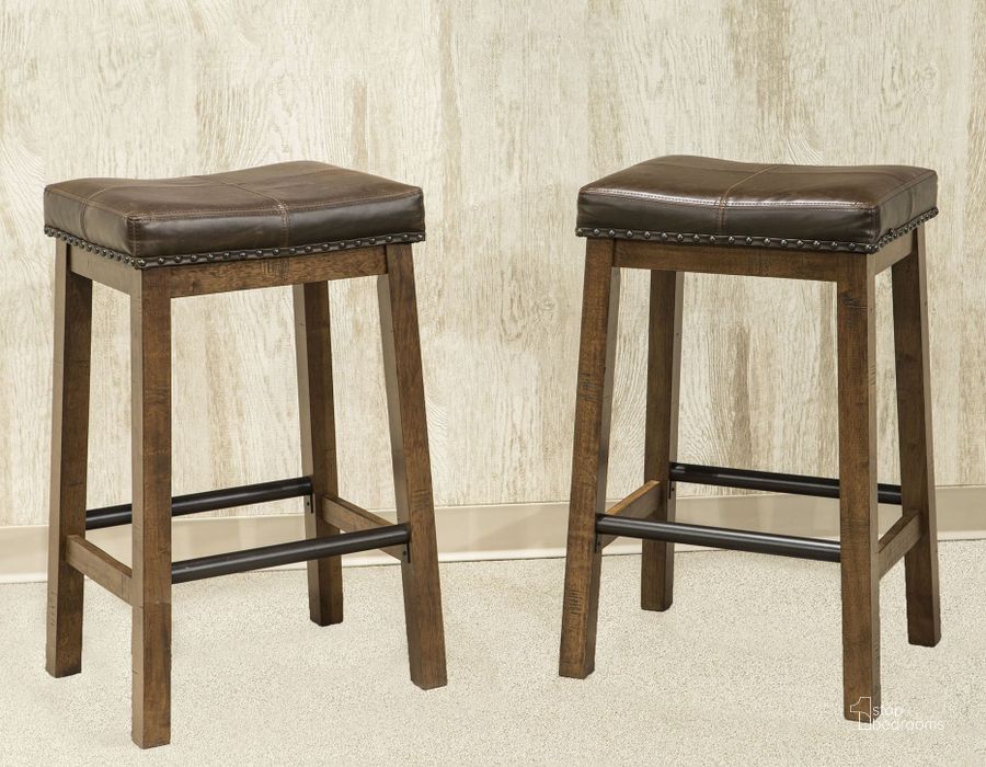 The appearance of Taos 24" Backless Barstool Set of 2 designed by Intercon in the transitional interior design. This brown piece of furniture  was selected by 1StopBedrooms from Taos Collection to add a touch of cosiness and style into your home. Sku: TS-BS-35C-CYB-K24. Product Type: Barstool. Image1