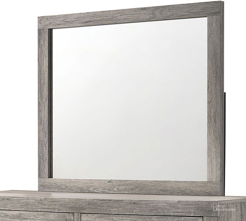 The appearance of Tundra Mirror designed by Crown Mark in the transitional interior design. This light brown piece of furniture  was selected by 1StopBedrooms from Tundra Collection to add a touch of cosiness and style into your home. Sku: B5520-11. Product Type: Dresser Mirror. Image1