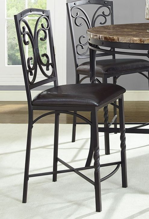 The appearance of Tuscan Counter Height Stool (Set of 4) designed by Bernards in the traditional interior design. This black piece of furniture  was selected by 1StopBedrooms from Tuscan Collection to add a touch of cosiness and style into your home. Sku: 4553. Material: Metal. Product Type: Counter Height Chair. Image1