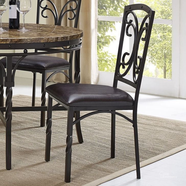 The appearance of Tuscan Side Chair (Set of 4) designed by Bernards in the traditional interior design. This black piece of furniture  was selected by 1StopBedrooms from Tuscan Collection to add a touch of cosiness and style into your home. Sku: 4551. Material: Metal. Product Type: Side Chair. Image1