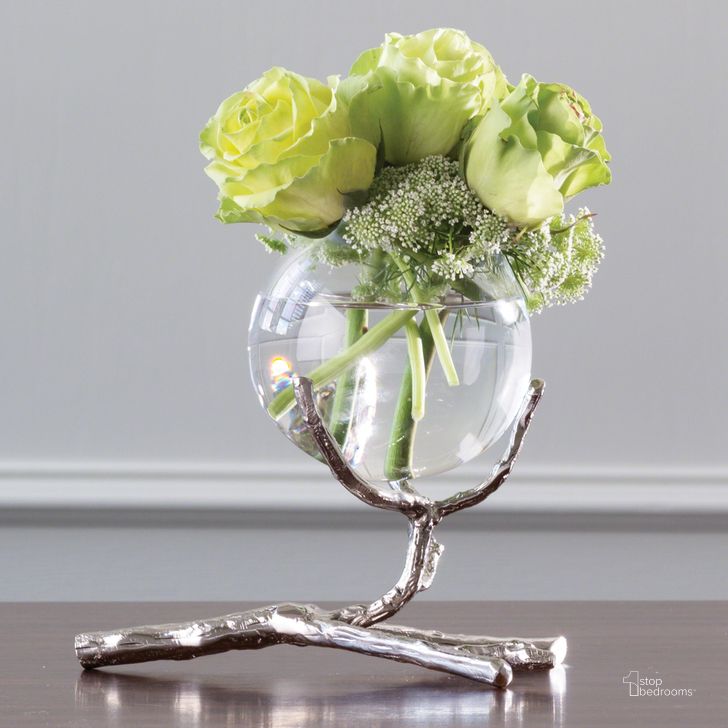 The appearance of Twig Vase Holder In Nickel designed by Global Views in the modern / contemporary interior design. This nickel piece of furniture  was selected by 1StopBedrooms from Twig Collection to add a touch of cosiness and style into your home. Sku: 9.92659. Material: Glass. Product Type: Decorative Accessory. Image1