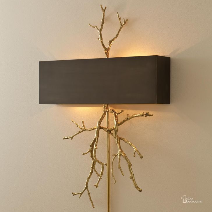 The appearance of Twig Wall Sconce In Brass And Bronze0 designed by Global Views in the modern / contemporary interior design. This bronze piece of furniture  was selected by 1StopBedrooms from Twig Collection to add a touch of cosiness and style into your home. Sku: 9.918. Product Type: Wall Sconce. Material: Brass. Image1
