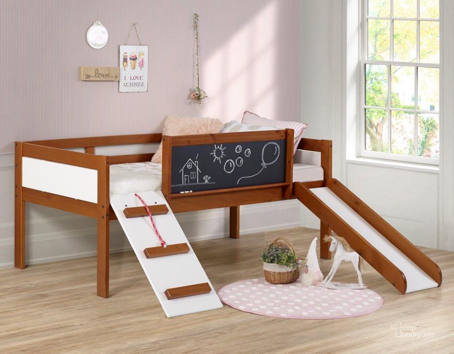The appearance of Twin Art Play Junior Low Loft Espresso designed by DONCO kids in the transitional interior design. This dark espresso piece of furniture  was selected by 1StopBedrooms from  to add a touch of cosiness and style into your home. Sku: 3005-TLE. Material: Wood. Product Type: Loft Bed. Bed Size: Twin. Bed Type: Loft Bed. Image1