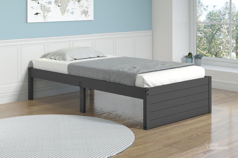 The appearance of Twin Bed Dark Grey designed by DONCO kids in the transitional interior design. This dark grey piece of furniture  was selected by 1StopBedrooms from  to add a touch of cosiness and style into your home. Sku: 400-TDG. Bed Type: Platform Bed. Material: Wood. Product Type: Platform Bed. Bed Size: Twin. Image1