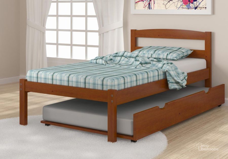 The appearance of Twin Econo Bed With Trundle Bed Light Espresso designed by DONCO kids in the modern / contemporary interior design. This light espresso piece of furniture  was selected by 1StopBedrooms from  to add a touch of cosiness and style into your home. Sku: 575-TE_503-E. Bed Type: Platform Bed. Material: Wood. Product Type: Platform Bed. Bed Size: Twin.