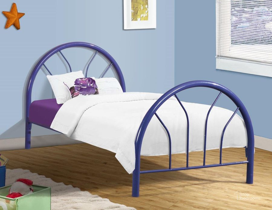 The appearance of Twin Metal Hoop Bed Blue designed by DONCO kids in the modern / contemporary interior design. This blue piece of furniture  was selected by 1StopBedrooms from  to add a touch of cosiness and style into your home. Sku: CS3009BL. Material: Metal. Bed Size: Twin. Product Type: Slat / Spindle Bed. Bed Type: Slat / Spindle Bed.