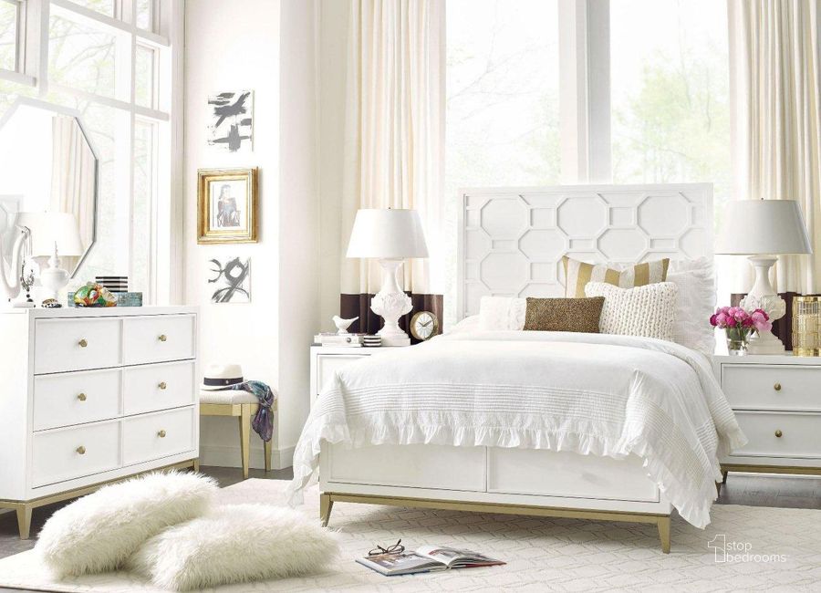 The appearance of Uptown White and Gold Youth Panel Storage Bedroom Set by Rachael Ray designed by Legacy Classic in the modern / contemporary interior design. This white piece of furniture  was selected by 1StopBedrooms from Uptown Collection to add a touch of cosiness and style into your home. Sku: N7810-3100;N7810-4103;N7810-4123;N7810-4904. Bed Type: Storage Bed. Material: Wood. Product Type: Storage Bed. Bed Size: Twin. Image1