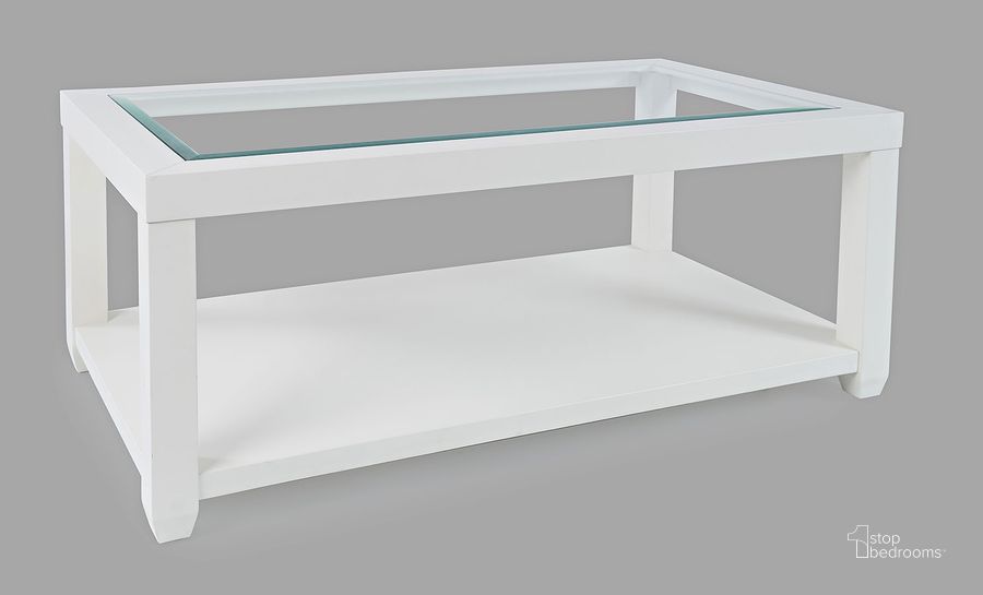 The appearance of Urban Icon Rectangular Glass Inlay Coffee Table In White designed by Jofran in the modern / contemporary interior design. This white piece of furniture  was selected by 1StopBedrooms from Urban Icon Collection to add a touch of cosiness and style into your home. Sku: 2000-1. Material: Wood. Product Type: Coffee Table. Image1