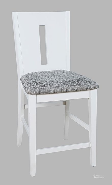 The appearance of Urban Icon Slotback Upholstered Counter Stool (Set Of 2) In White designed by Jofran in the modern / contemporary interior design. This white piece of furniture  was selected by 1StopBedrooms from Urban Icon Collection to add a touch of cosiness and style into your home. Sku: 2003-BS410KD. Material: Wood. Product Type: Barstool. Image1