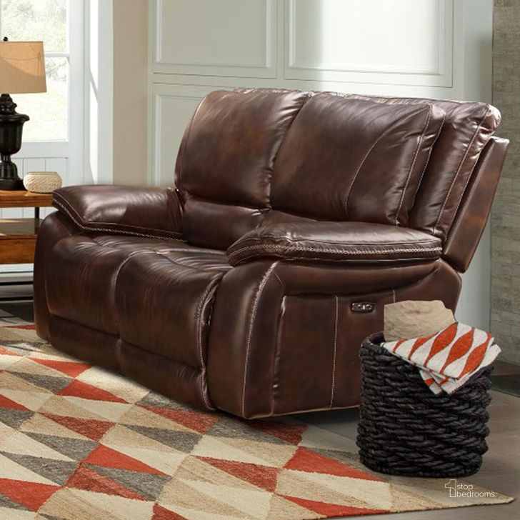 The appearance of Vail Burnt Sienna Leather Dual Power Reclining Loveseat designed by Parker House in the traditional interior design. This brown piece of furniture  was selected by 1StopBedrooms from Vail Collection to add a touch of cosiness and style into your home. Sku: MVAI#822PH-BUR. Material: Leather. Product Type: Loveseat. Image1