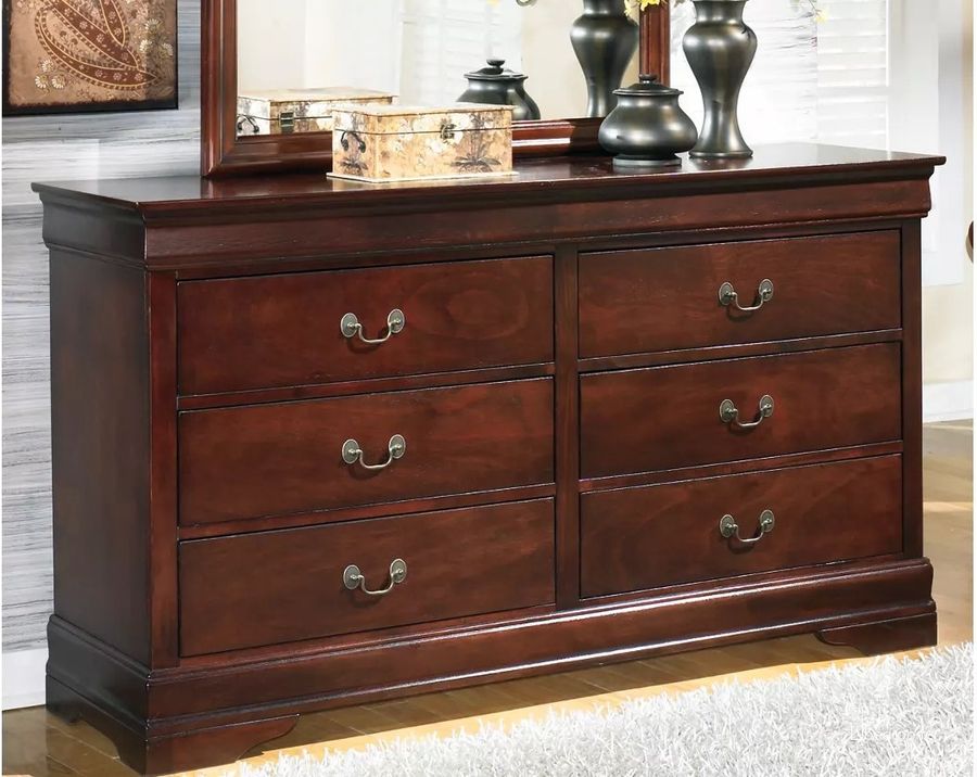 The appearance of Valenciennes Reddish Brown Dresser designed by Versailles Home in the traditional interior design. This reddish brown piece of furniture  was selected by 1StopBedrooms from Valenciennes Collection to add a touch of cosiness and style into your home. Sku: B376-31. Material: Wood. Product Type: Dresser. Image1