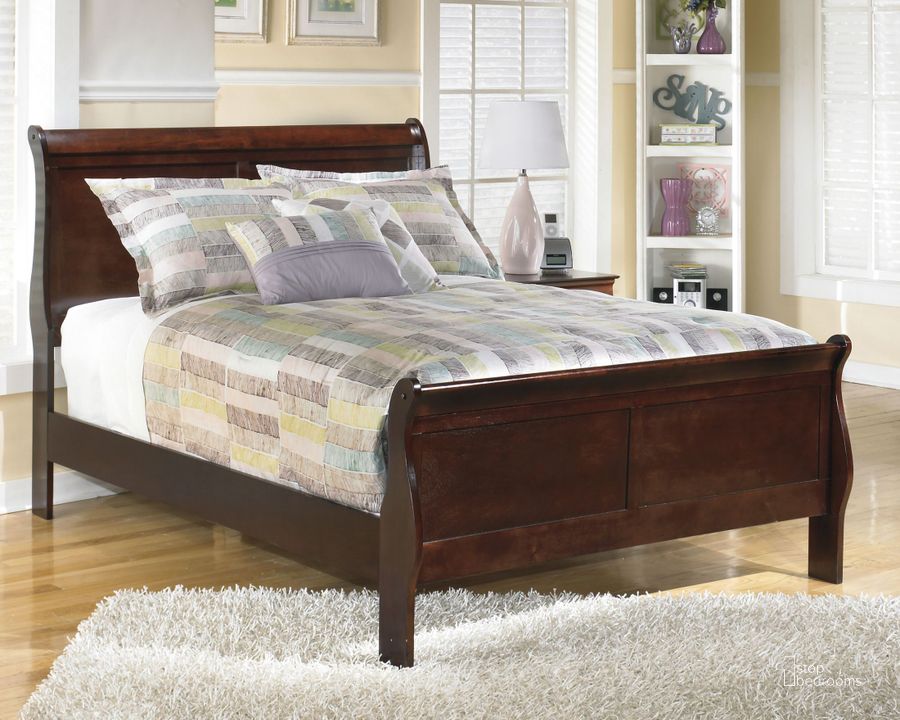 The appearance of Valenciennes Reddish Brown King Sleigh Bed designed by Versailles Home in the traditional interior design. This reddish brown piece of furniture  was selected by 1StopBedrooms from Valenciennes Collection to add a touch of cosiness and style into your home. Sku: B376-82;B376-97. Bed Type: Sleigh Bed. Material: Wood. Product Type: Sleigh Bed. Bed Size: King. Image1