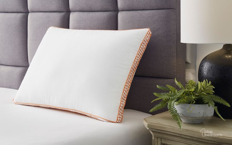 The appearance of Vallington White/Orange Pillow Set of 6 designed by Windsor Home in the traditional interior design. This white/orange piece of furniture  was selected by 1StopBedrooms from Vallington Collection to add a touch of cosiness and style into your home. Sku: M52112. Material: Cotton. Product Type: Pillow. Image1