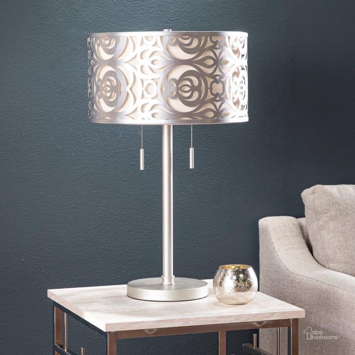 The appearance of Vedrix Table Lamp designed by SEI Furniture in the modern / contemporary interior design. This silver piece of furniture  was selected by 1StopBedrooms from Vedrix Collection to add a touch of cosiness and style into your home. Sku: LT1158751. Product Type: Table Lamp. Material: Iron. Image1
