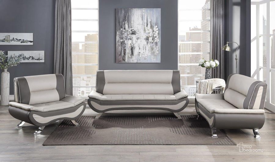 The appearance of Veloce Beige And Gray Living Room Set designed by Homelegance in the modern / contemporary interior design. This beige and gray piece of furniture  was selected by 1StopBedrooms from Veloce Collection to add a touch of cosiness and style into your home. Sku: 8219BEG-3;8219BEG-2. Material: Wood. Product Type: Living Room Set. Image1