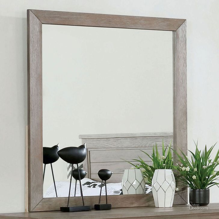 The appearance of Vevey Mirror In Gray designed by Furniture of America in the transitional interior design. This gray piece of furniture  was selected by 1StopBedrooms from Vevey Collection to add a touch of cosiness and style into your home. Sku: FOA7175M. Material: Wood. Product Type: Mirror. Image1