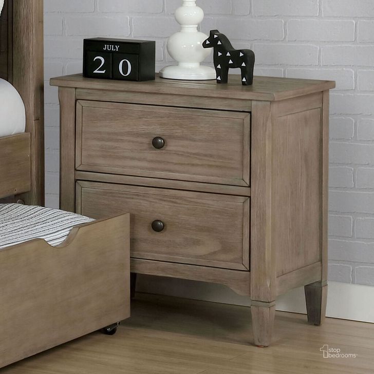 The appearance of Vevey Night Stand In Gray designed by Furniture of America in the transitional interior design. This gray piece of furniture  was selected by 1StopBedrooms from Vevey Collection to add a touch of cosiness and style into your home. Sku: FOA7175N. Material: Wood. Product Type: Nightstand. Image1
