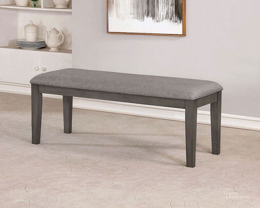 The appearance of Viana Gray And Light Gray Bench designed by Furniture of America in the transitional interior design. This gray piece of furniture  was selected by 1StopBedrooms from Viana Collection to add a touch of cosiness and style into your home. Sku: CM3716BN. Material: Wood. Product Type: Bedroom Bench. Image1