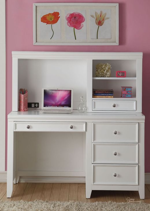 The appearance of Vierzon White Desk & Hutch 0qb2329496 designed by Atelier Home in the modern / contemporary interior design. This white piece of furniture  was selected by 1StopBedrooms from Vierzon Collection to add a touch of cosiness and style into your home. Sku: 30605;30606. Material: Wood. Product Type: Desk & Hutch. Image1