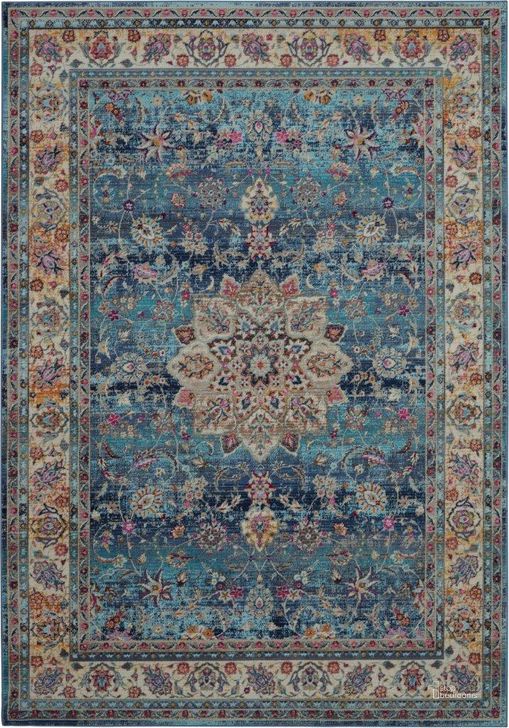 The appearance of Vintage Kashan Blue 4 X 6 Area Rug designed by Nourison in the traditional interior design. This blue piece of furniture  was selected by 1StopBedrooms from Vintage Kashan Collection to add a touch of cosiness and style into your home. Sku: 99446454966. Material: Polypropylene. Product Type: Area Rugs. Image1