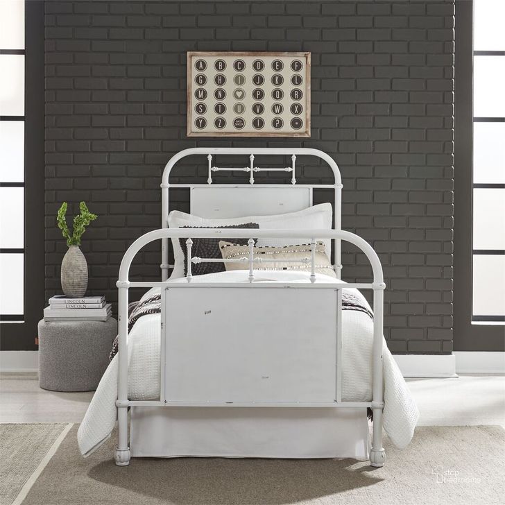 The appearance of Vintage Series Antique White Full Metal Bed designed by Liberty in the transitional interior design. This antique white piece of furniture  was selected by 1StopBedrooms from Vintage Series Collection to add a touch of cosiness and style into your home. Sku: 179-BR17HFR-AW. Material: Metal. Bed Size: Full. Product Type: Slat / Spindle Bed. Bed Type: Slat / Spindle Bed. Image1