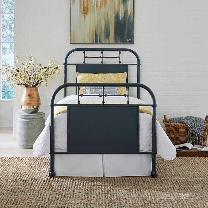 The appearance of Vintage Series Full Metal Bed - Navy designed by Liberty in the rustic / southwestern interior design. This navy piece of furniture  was selected by 1StopBedrooms from Vintage Series Collection to add a touch of cosiness and style into your home. Sku: 179-BR17HFR-N. Material: Metal. Bed Size: Full. Product Type: Slat / Spindle Bed. Bed Type: Slat / Spindle Bed. Image1