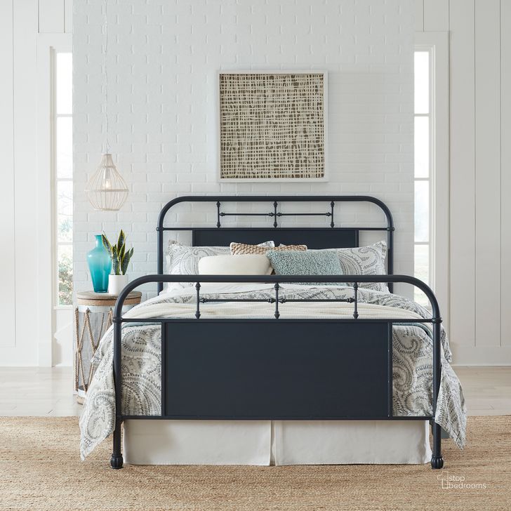 The appearance of Vintage Series King Metal Bed- Navy designed by Liberty in the rustic / southwestern interior design. This navy piece of furniture  was selected by 1StopBedrooms from Vintage Series Collection to add a touch of cosiness and style into your home. Sku: 179-BR15HFR-N. Material: Metal. Bed Size: King. Product Type: Slat / Spindle Bed. Bed Type: Slat / Spindle Bed. Image1